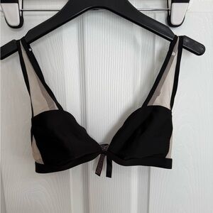 Victoria’s Secret Black Mesh Detail Bra 36B Sexy Lingerie Pin up